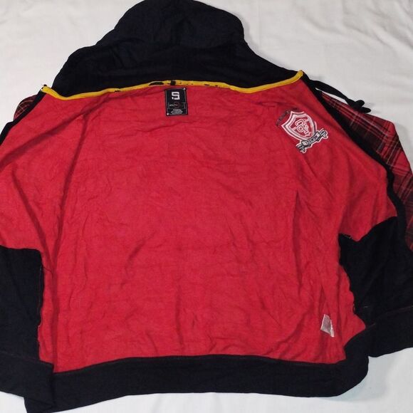 Y2K Southpole Red Plaid Hoodie with Black Accents - Picture 6 of 7